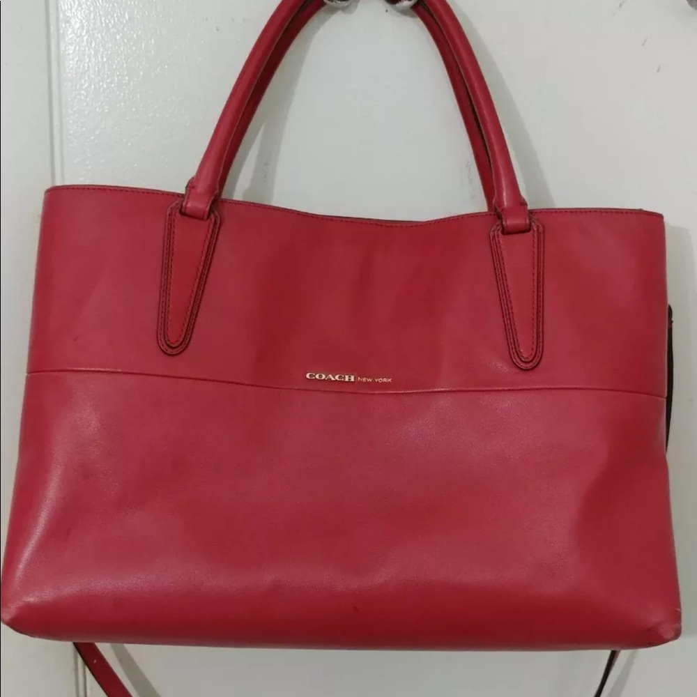 Coach Red Vermillion  Smooth Leather Borough